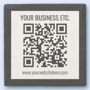 Dessous-de-verre En Pierre Votre nom d'entreprise et code QR modifiable