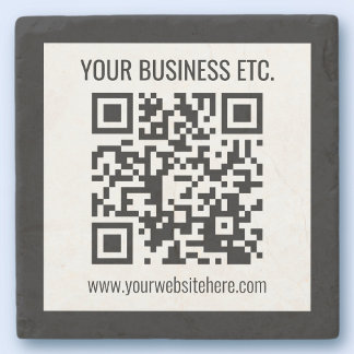 Dessous-de-verre En Pierre Votre nom d'entreprise et code QR modifiable