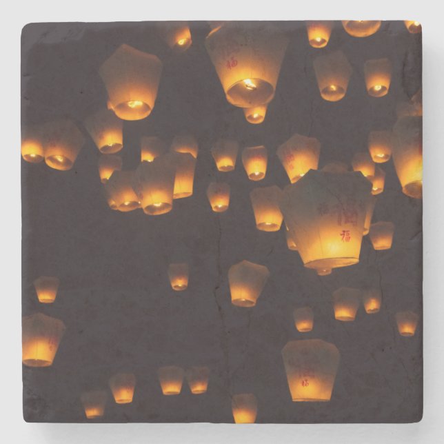 Dessous-de-verre En Pierre Vue nocturne des Sky Lanterns (Devant)