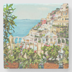 Dessous-de-verre En Pierre Vue Positano Italie