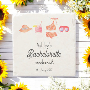 Dessous-de-verre En Pierre Week-end de bikini de plage de célibataire 