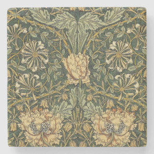 Dessous-de-verre En Pierre William Morris Honeysuckie Vert Jaune