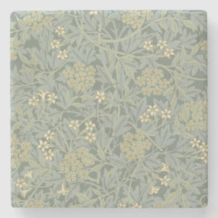 Dessous-de-verre En Pierre William Morris Jasmine Bleu Vert Art Botanique