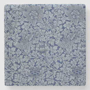 Dessous-de-verre En Pierre William Morris Motif Vintage Bird et Anemone