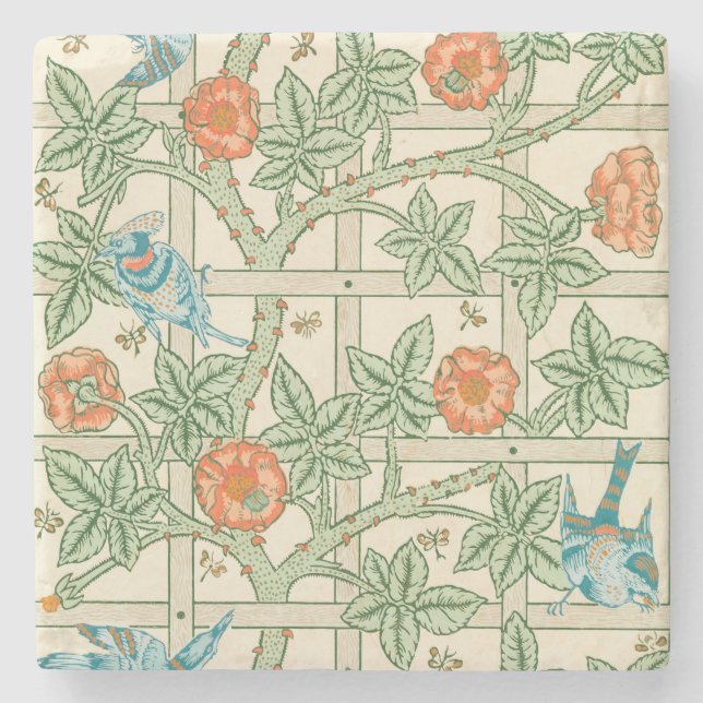Dessous-de-verre En Pierre William Morris Trellis Victorian Wallpaper (Devant)