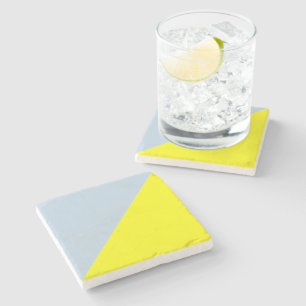 Dessous-de-verre En Pierre Yellow & Beau bleu Solid Color Background