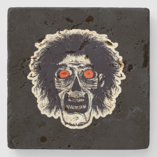 Dessous-de-verre En Pierre Yeux Zombie Noir Orange