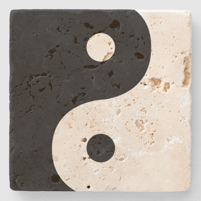 Dessous-de-verre En Pierre Yin et Yang Sides (Devant)