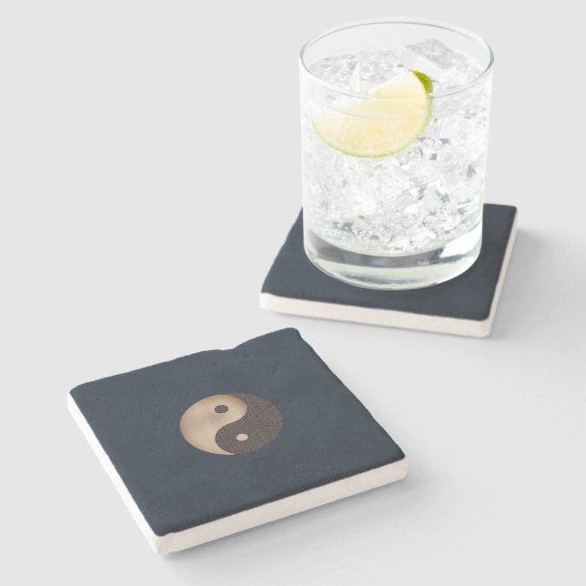 Dessous-de-verre En Pierre Yin Yang (Côté)