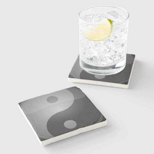 Dessous-de-verre En Pierre Yin Yang (Côté)
