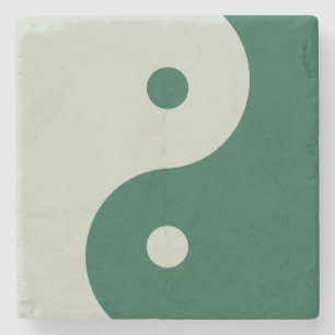Dessous-de-verre En Pierre Yin Yang Sage Green