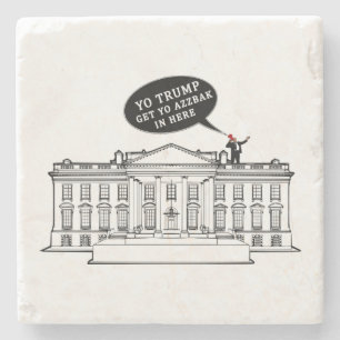 Dessous-de-verre En Pierre YO TRUMP - WHITEHOUSE MAGA encore