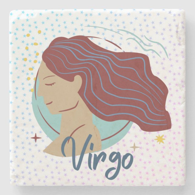 Dessous-de-verre En Pierre Zodiac, Femme Virgo moderne (Devant)