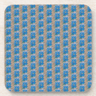 Dessous de verre en plastique à fleurs bleues