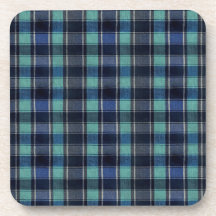 Dessous de verre en plastique à motif tartan carre