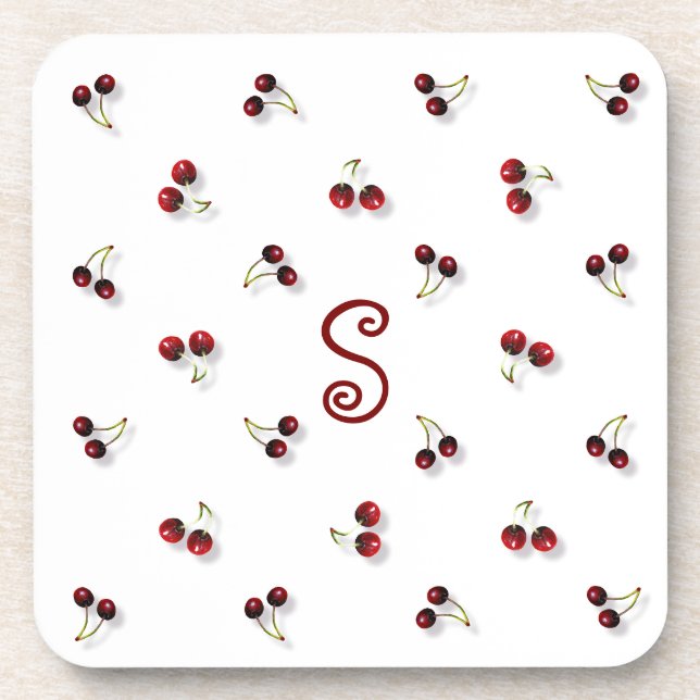 Dessous de verre en plastique cerises (Devant)