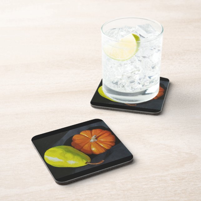 Dessous de verre en plastique citrouille et poire (Côté Droit)