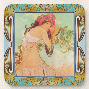 Dessous de verre en plastique dur Alphonse Mucha s