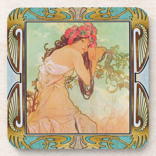 Dessous de verre en plastique dur Alphonse Mucha s (Devant)