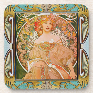 Dessous de verre en plastique dur Alphonse Mucha s