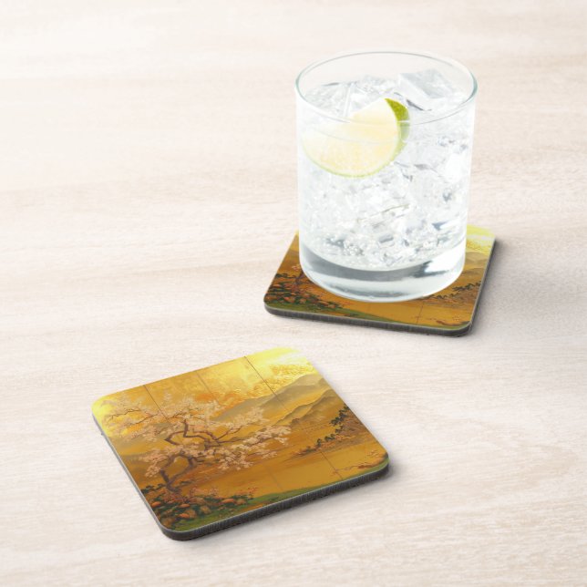 Dessous de verre en plastique dur Aube Dorée (Côté Droit)