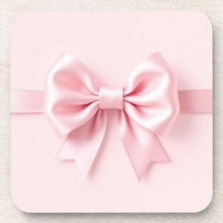 Dessous de verre en plastique dur avec Bow rose