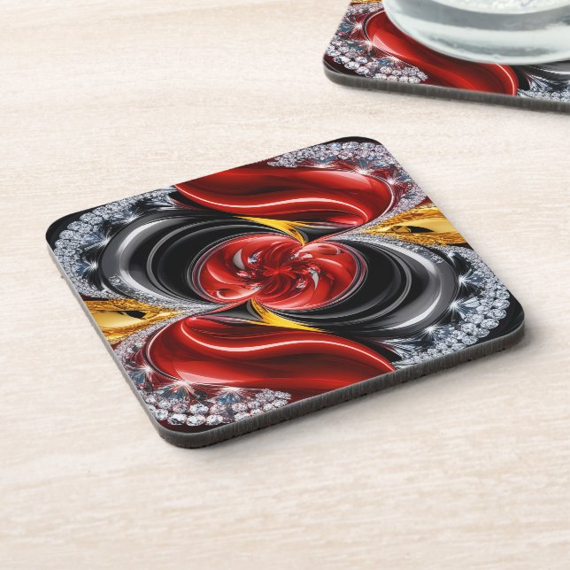 Dessous de verre en plastique dur avec couleurs al (Côté gauche)