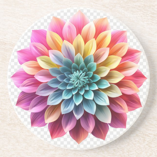 Dessous de verre En Plastique Dur Avec Design Flor (Devant)