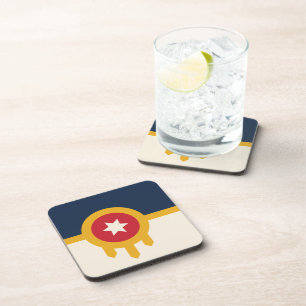 Dessous de verre en plastique dur avec drapeau de