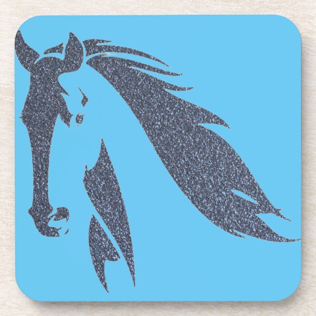 Dessous de verre en plastique dur Blue Horse (Devant)