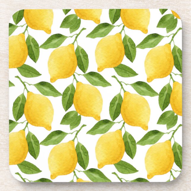 Dessous de verre en plastique dur citron (Devant)