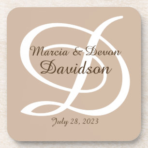 Dessous de verre en plastique dur monogramme