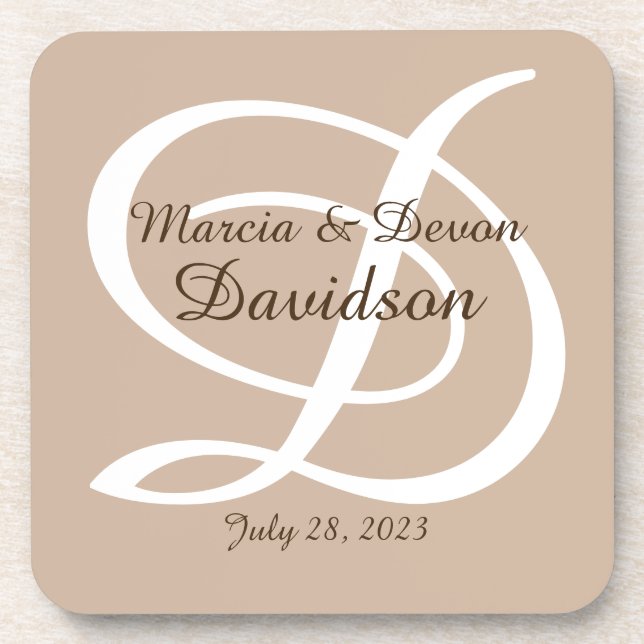 Dessous de verre en plastique dur monogramme (Devant)