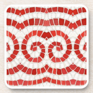 DESSOUS DE VERRE en plastique dur RED IONIC MOSAIC