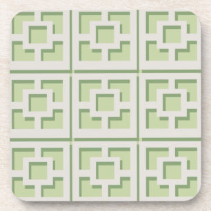 Dessous de verre en plastique dur Retro Green Trel