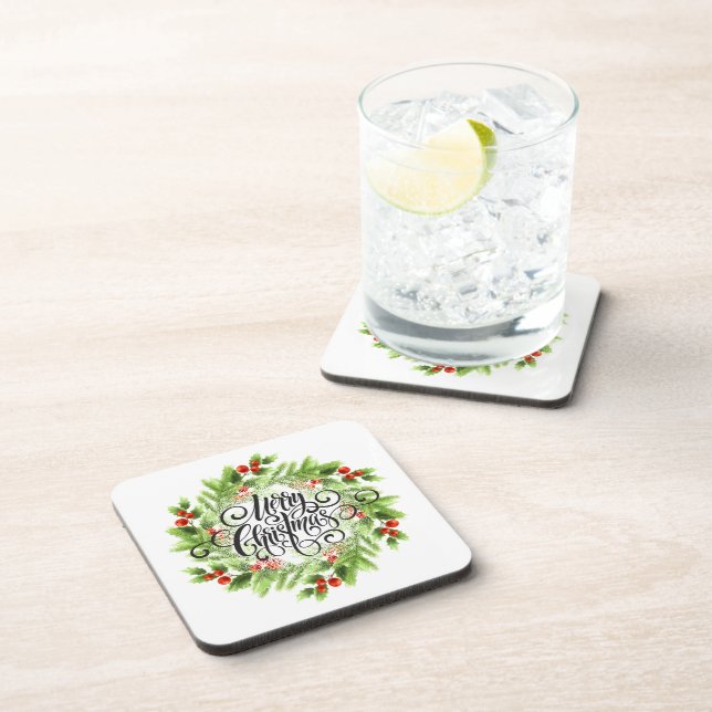 Dessous de verre en plastique dur Set-Christmas Ho (Côté Droit)