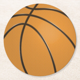 Dessous de verre en plastique rond de basket-ball
