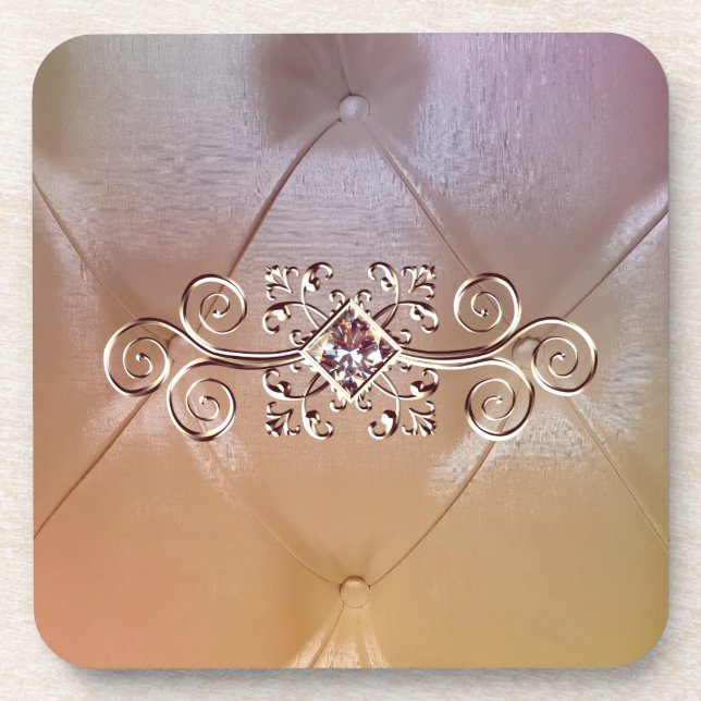 Dessous de verre en satin de Pintuck et en diamant (Devant)