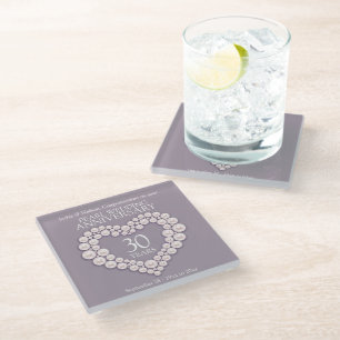 Dessous-de-verre En Verre 30e anniversaire de Pearl