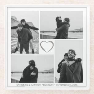 Dessous-de-verre En Verre 4 Anniversaire du Mariage de collection de photos
