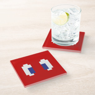 Dessous-de-verre En Verre 8 bits Pixel Manga Eyes