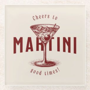 Dessous-de-verre En Verre À la bonne heure Martini Bon Temps Cocktail Vintag