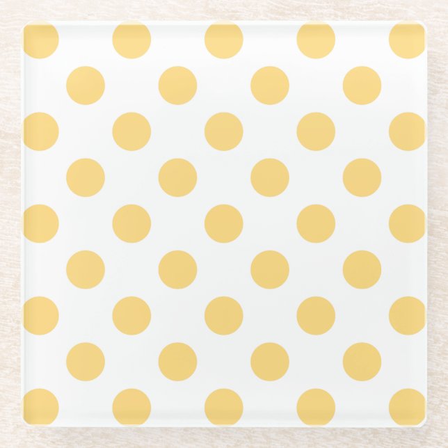 Dessous-de-verre En Verre À petits pois jaune (Devant)