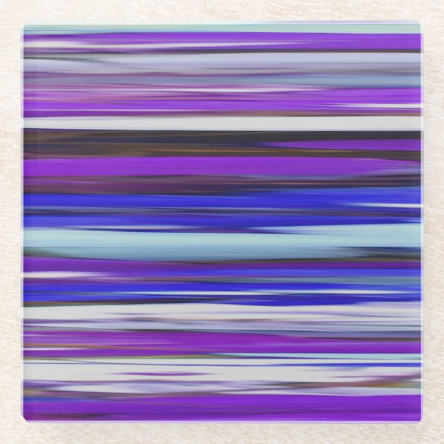 Dessous-de-verre En Verre Abstrait #2 : Flou ultraviolet (Devant)