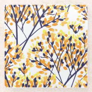 Dessous-de-verre En Verre Abstrait arbre d'automne Motif moderne