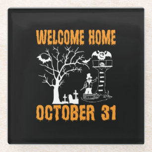 Dessous-de-verre En Verre Accueil Halloween Accueil Octobre Anniversaire