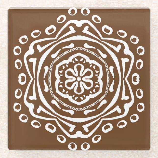 Dessous-de-verre En Verre Acorn Mandala (Devant)