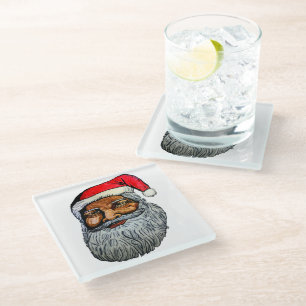 DESSOUS-DE-VERRE EN VERRE AFRICAIN AMÉRICAIN KRIS KRINGLE