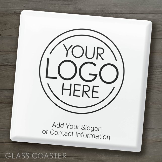 Dessous-de-verre En Verre Ajouter Votre Logo Entreprise Moderne Minimaliste (Custom Logo Coaster)