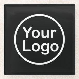 Dessous-de-verre En Verre Ajouter votre propre logo   Arrière - plan noir